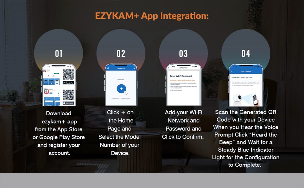EZYKAM+ App Integration Step-by-Step Guide for Smart CCTV Camera Setup