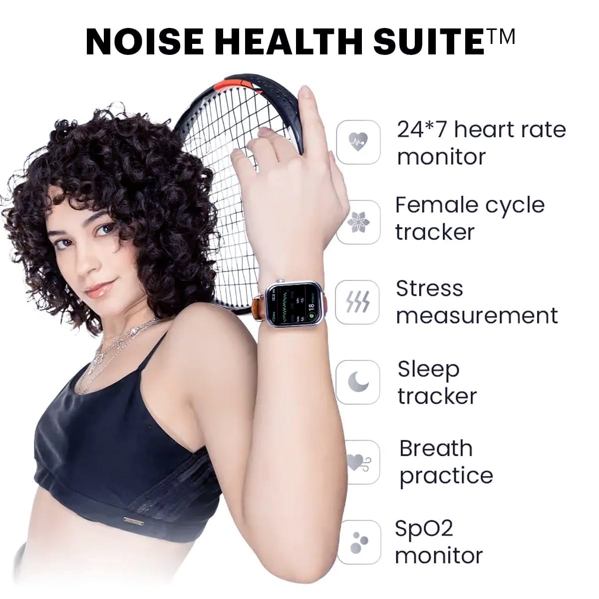 Noise ColorFit Pro 5 Smartwatch with Noise Health Suite - Heart Rate, SpO2, Sleep, Stress, Female Cycle Tracker