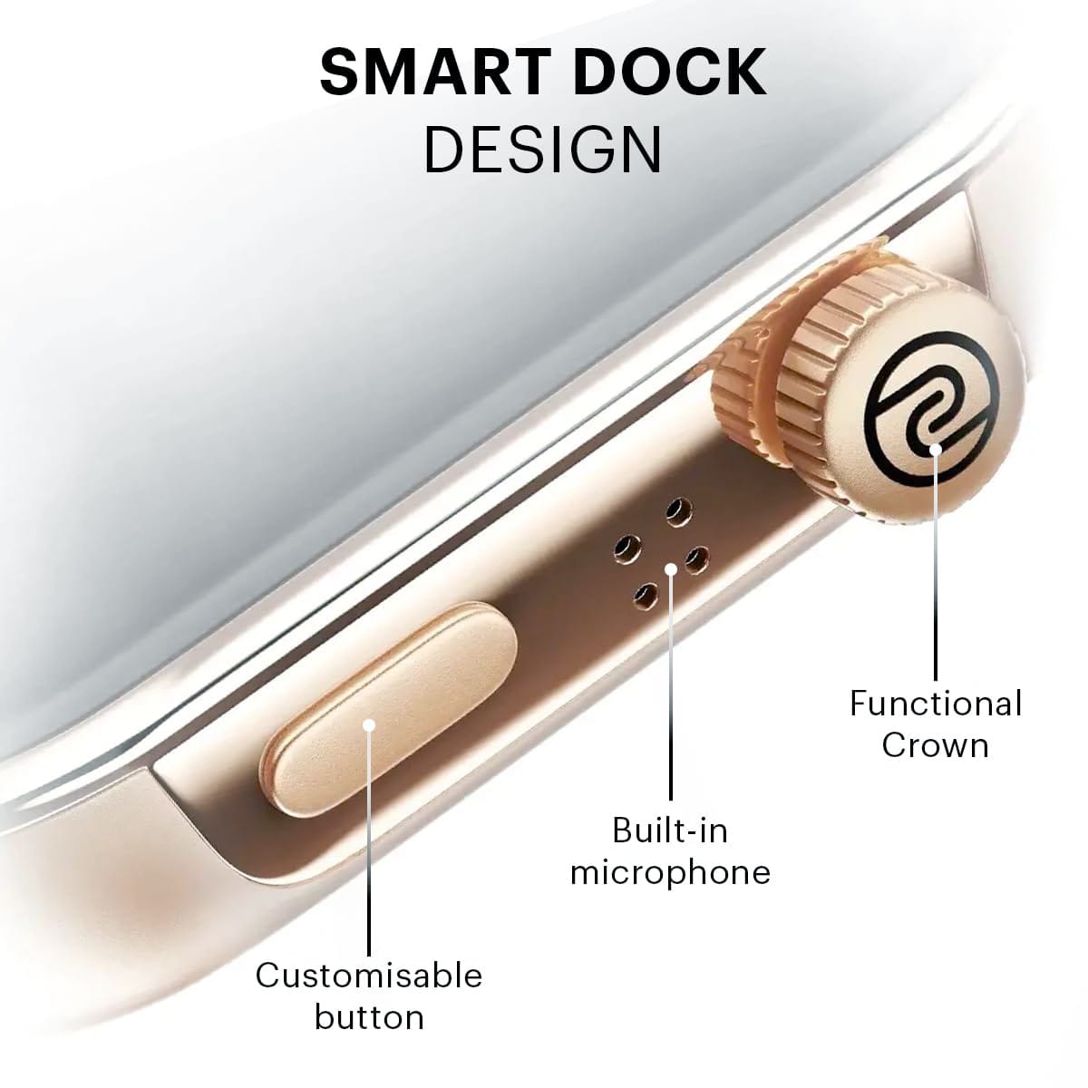 Noise ColorFit Pro 5 Smartwatch Smart Dock Design with Functional Crown, Customisable Button, and Built-in Microphone