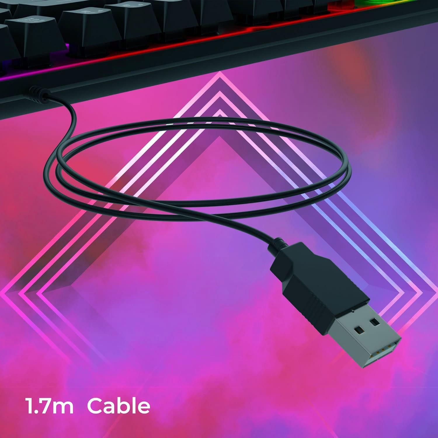 Zebronics Transformer K1 Gaming Keyboard – 1.7m Braided Cable