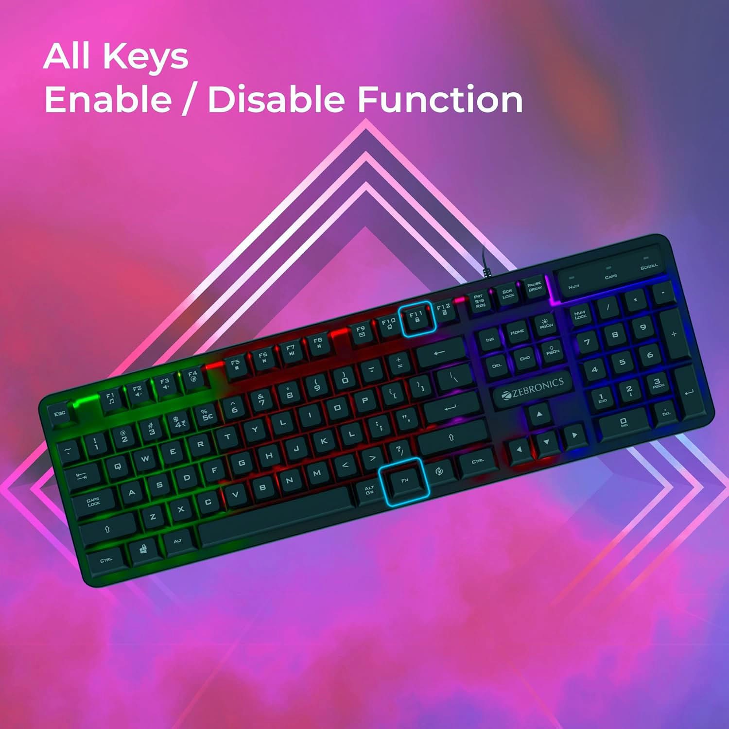 Zebronics Transformer K1 Keyboard – All Keys Enable Disable Function