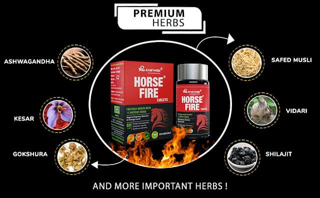 Horse Fire Tablets for Men Ayurvedic Stamina Booster 5 Horse Fire Tablets with premium herbal ingredients
