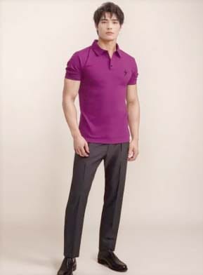 KRSTITCH Maroon Polo T-Shirt for Men – Cotton Blend