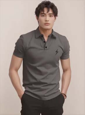 KRSTITCH Men’s Wine Polo Neck T-Shirt – Bold Style