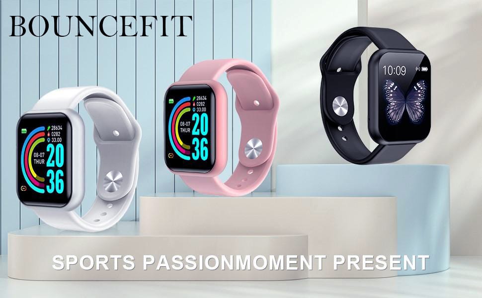 Bouncefit D20 Y68 Smartwatch White – Health Monitoring Watch Bouncefit D20 Y68 Smartwatch Pink – Fitness Tracker with Workout Modes