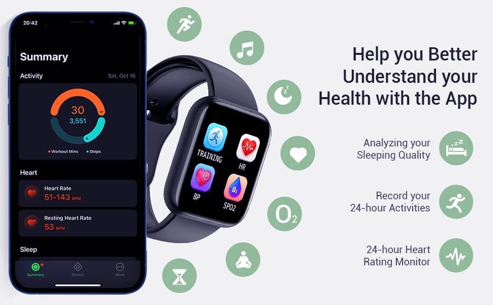Bouncefit D20 Y68 Smartwatch – Health App Sync & Fitness Tracking Bouncefit D20 Y68 Smartwatch with Health App – Track Heart Rate, Sleep, Steps
