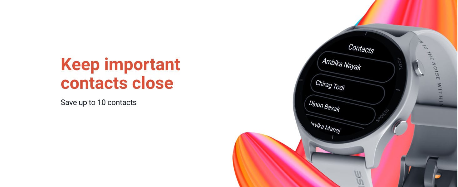 Noise Twist Round Dial Smart Watch – Keep Important Contacts Close Noise Twist Smart Watch – Save Up to 10 Contacts, Connectivity Convenience, Gray Design