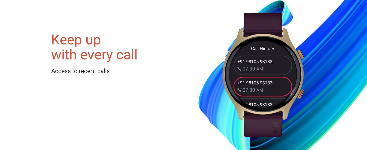 Noise Twist Round Dial Smart Watch – Keep Up With Every Call Noise Twist Smart Watch – Call History Access, Recent Calls, Connectivity Features