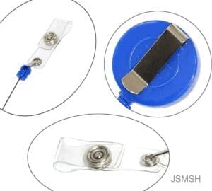 JSMSH Plastic ID Badge Reel Holder Pack of 1 Blue Vertical Waterproof Card Holder