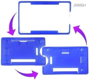 JSMSH Plastic ID Badge Reel Holder Pack of 1 Blue