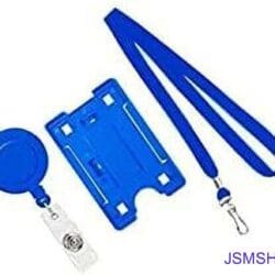 JSMSH Plastic ID Badge Reel Holder Pack of 1 Blue Vertical Waterproof Card Holder